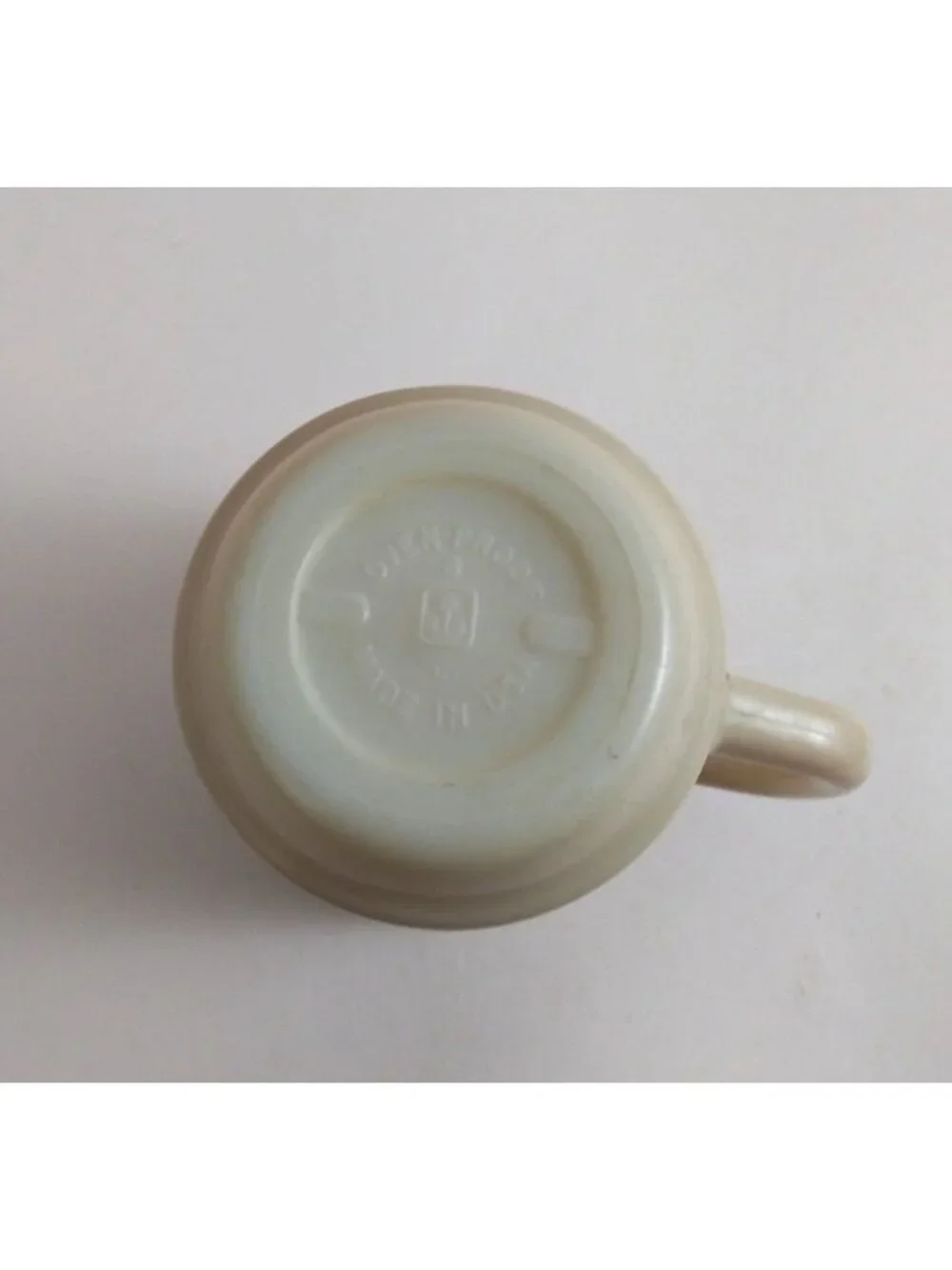 Vintage Fire King Anchor Hocking D Handle Cream/Ivory Coffee Cup Mug Made In USA